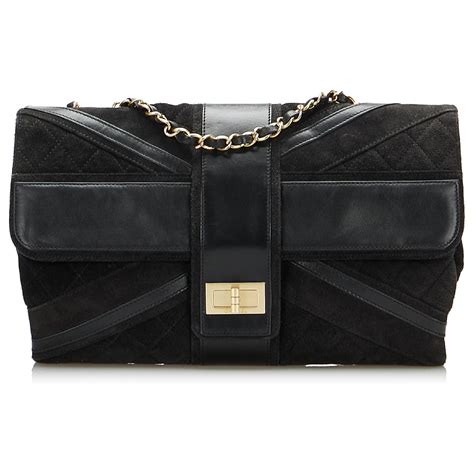 Chanel Black Union Jack Flap Reissue Shoulder Bag .